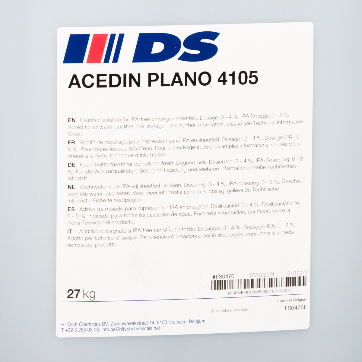 ACEDIN PLANO 4105 27 kg