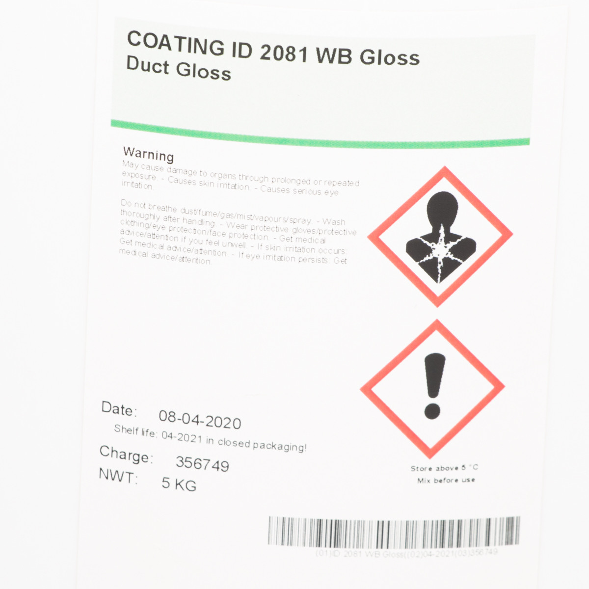 COATING ID 2081 WB GLOSS 5KG