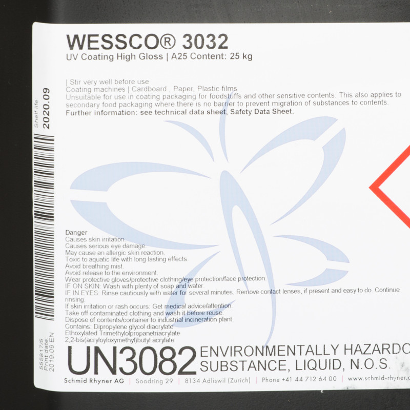 Wessco 3032 UV lak high gloss 25 kg